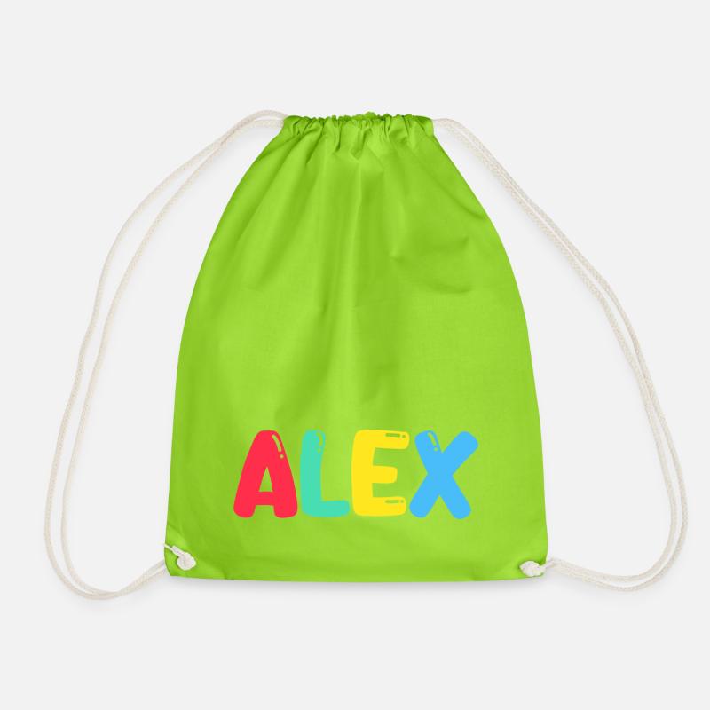 Name - Alex - Turnbeutel - Neongrün