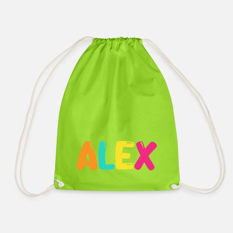Name - Alex - Turnbeutel - Neongrün