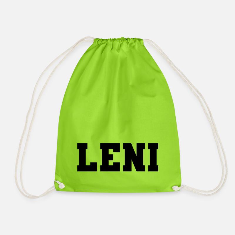 Name - Leni - Turnbeutel - Neongrün