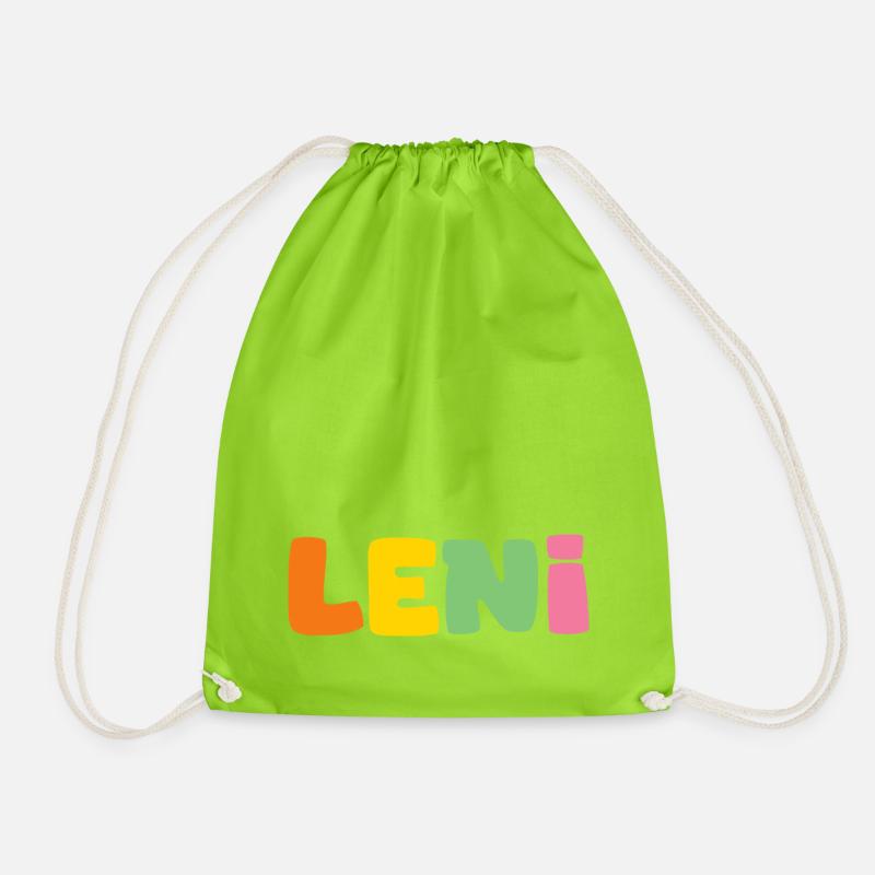 Name - Leni - Turnbeutel - Neongrün