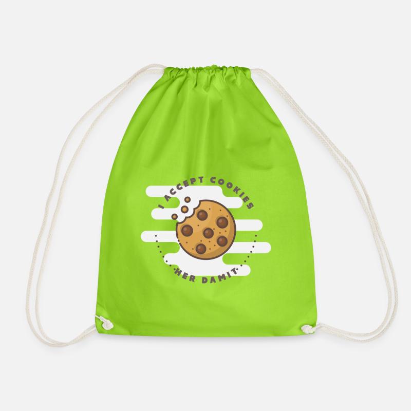 AcceptCookies (Keks-Liebe-Edition) - Turnbeutel - Neongrün