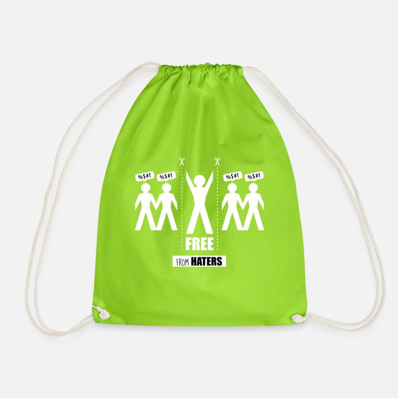 Free from haters - Drawstring Bag - neon green