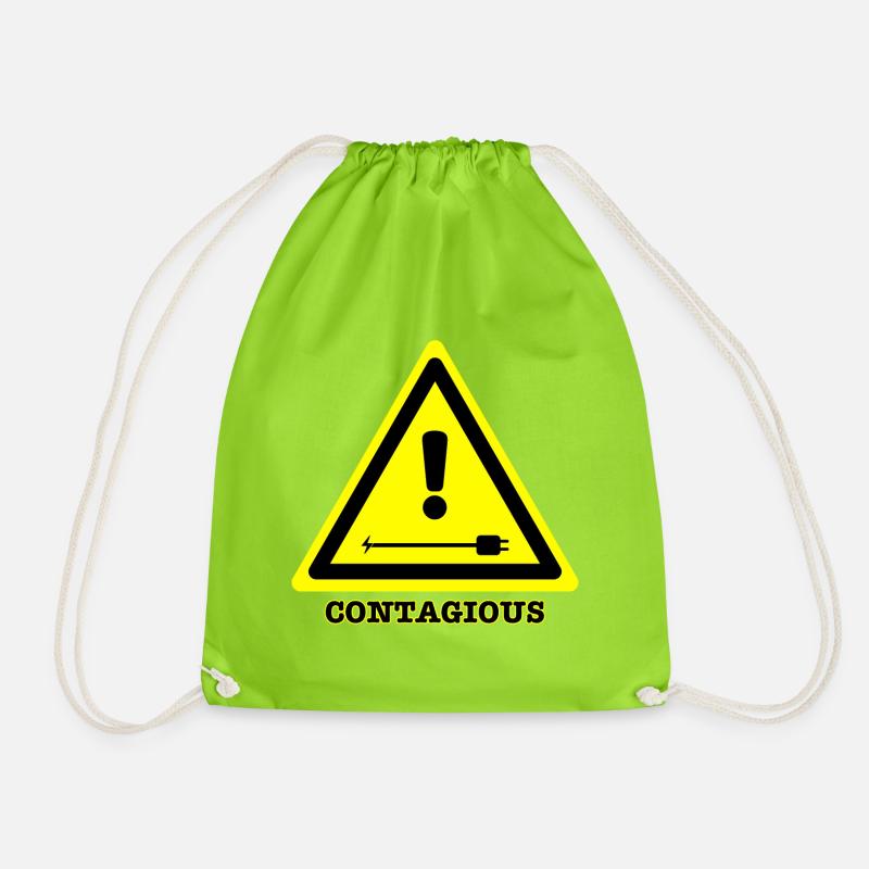 Contagious joke - Drawstring Bag - neon green