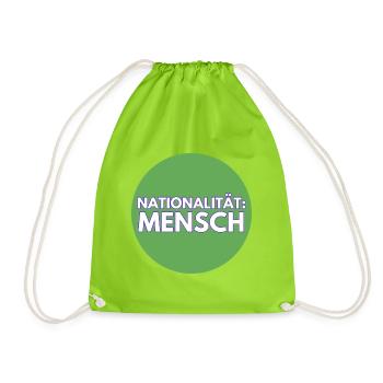 Nationalität Mensch - Turnbeutel - Neongrün - Vorne