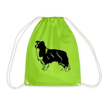 bordercollie02 - Sac de sport léger - vert néon - Devant