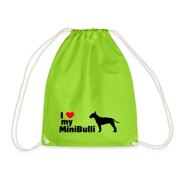 I Love My MiniBulli - Sac de sport léger - vert néon - Devant