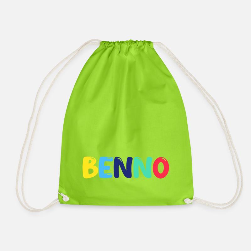 Name - Benno - Turnbeutel - Neongrün