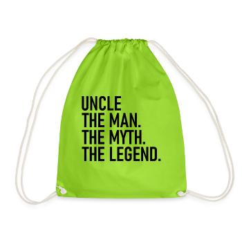 Uncle The Man The Myth The Legend - Cool Quote - Sac de sport léger - vert néon - Devant