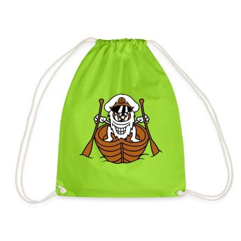 Naughty Nasty Monster Paddles Captain Funny Cute - Drawstring Bag - neon green - Front