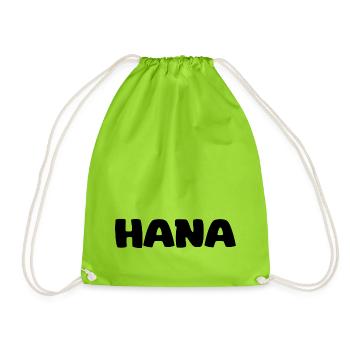 Name - Hana - Drawstring Bag - neon green - Front