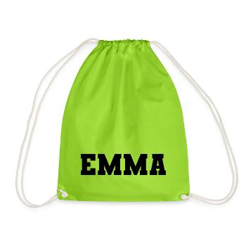 Name - Emma - Drawstring Bag - neon green - Front