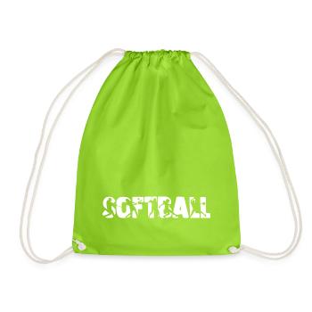 SOFTBALL - Blanc - Sac de sport léger - vert néon - Devant