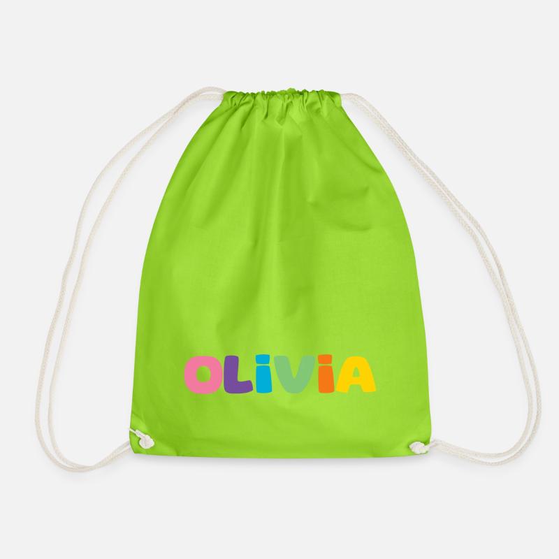 Name - Olivia - Turnbeutel - Neongrün