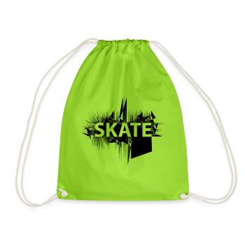 Skate Skating Skater Skateboard - Turnbeutel - Neongrün - Vorne