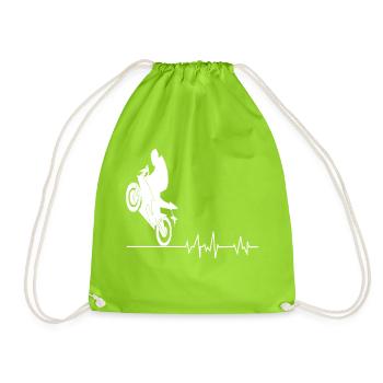 motorcycle - Drawstring Bag - neon green - Front