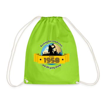66. Anniversaire Secouant la foule depuis 11/1958 - Sac de sport léger - vert néon - Devant