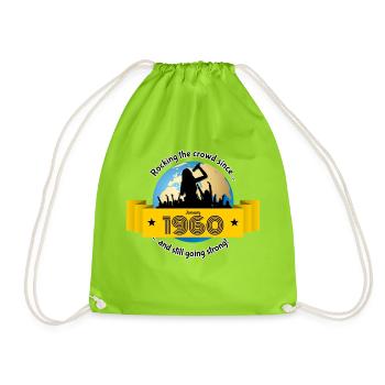 65. Anniversaire Secouant la foule depuis 01/1960 - Sac de sport léger - vert néon - Devant