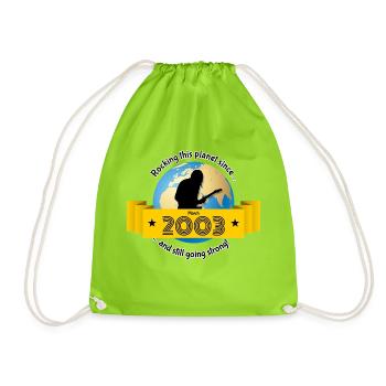 22ème anniversaire Rocking this planet since 03/2003 - Sac de sport léger - vert néon - Devant
