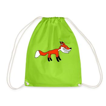Renard, Mauvais œil, Dangereux, Renard roux, Animal sauvage - Sac de sport léger - vert néon - Devant