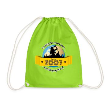 18. Birthday Rocking the crowd since 09/2007 - Drawstring Bag - neon green - Front