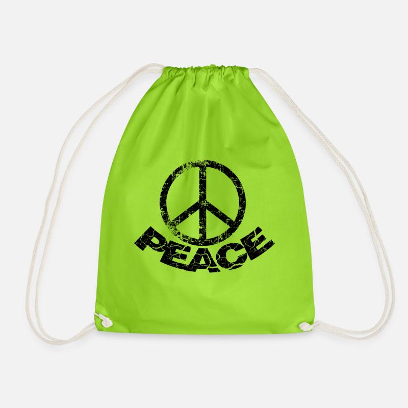 Peace - Turnbeutel - Neongrün