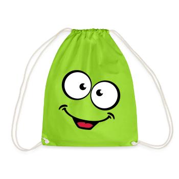 Smiling face - Drawstring Bag - neon green - Front