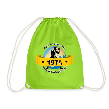 50. Geburtstag Vivant depuis 07/1974 - Sac de sport léger - vert néon - Devant
