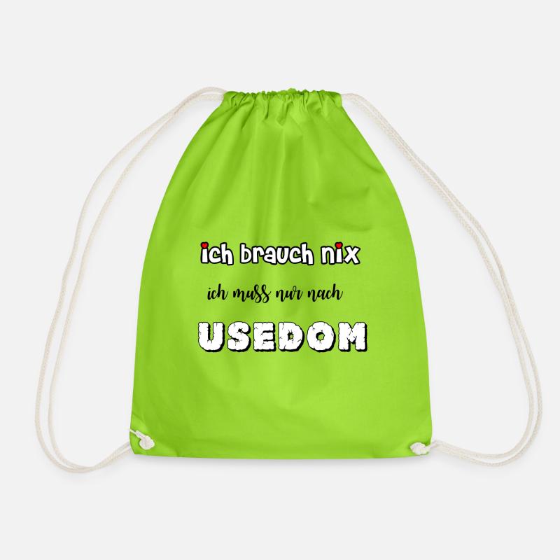 i don't need anything - Drawstring Bag - neon green