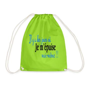 Je m' épuise moi même - Sac de sport léger - vert néon - Devant