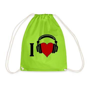 I ♥️ Musique - Sac de sport léger - vert néon - Devant