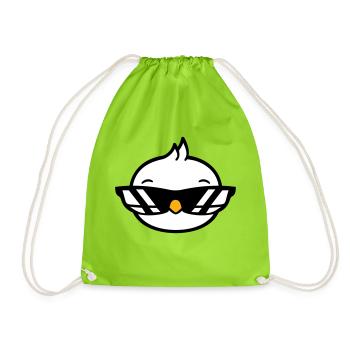 Bird Sunglasses Cool Black Glasses Coolness - Drawstring Bag - neon green - Front