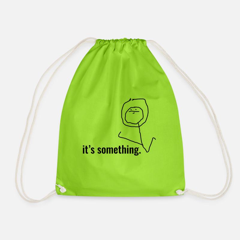 Its Something Motif - Drawstring Bag - neon green