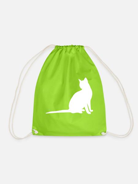 Katze - Turnbeutel - Neongrün