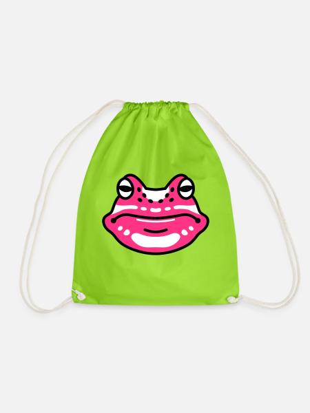 Forest Friends Frog - Drawstring Bag - neon green