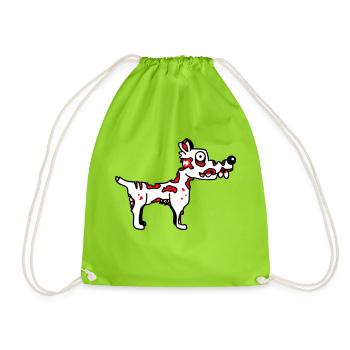 Dog Zombie Undead Halloween Horror Corpse Creepy - Drawstring Bag - neon green - Front