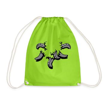 Tentacule Octopus Monster Chemise déchirée Alien - Sac de sport léger - vert néon - Devant