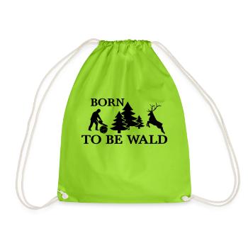 Born To Be Wald - Holzfäller - Turnbeutel - Neongrün - Vorne