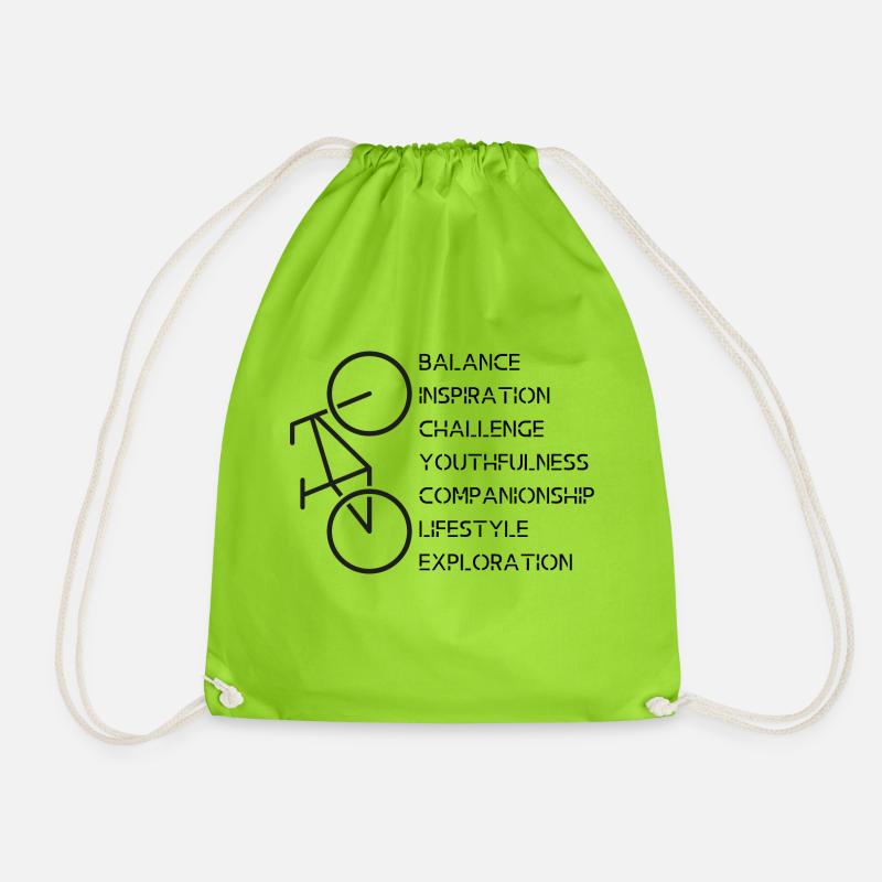 Cycling Enthusiast - Drawstring Bag - neon green