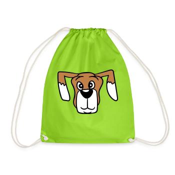 Visage de chien Petit Tête d’animal de compagnie Mignon - Sac de sport léger - vert néon - Devant