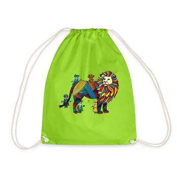 Kraftlöwe - Je donne de la force dans chaque situation. - Sac de sport léger - vert néon - Devant