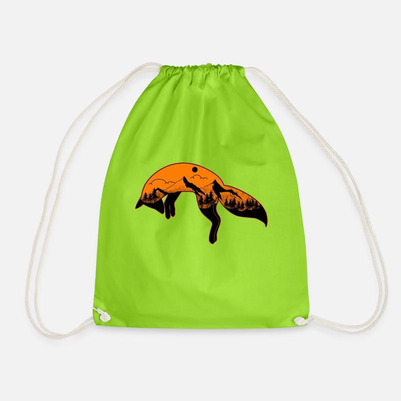 Fox - Drawstring Bag - neon green