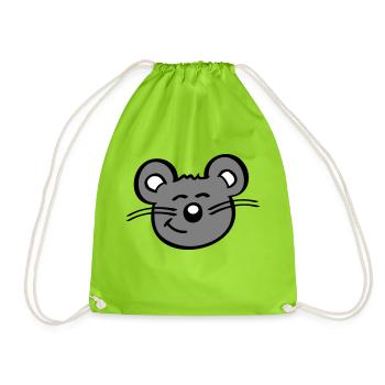 Mouse Mouse Cute Little Rat Rodent Friendly - Drawstring Bag - neon green - Front