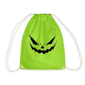 Spooky Pumpkin Silhouette - Drawstring Bag - neon green - Front