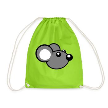 Mouse Mouse Cute Little Rat Rodent Friendly - Drawstring Bag - neon green - Front