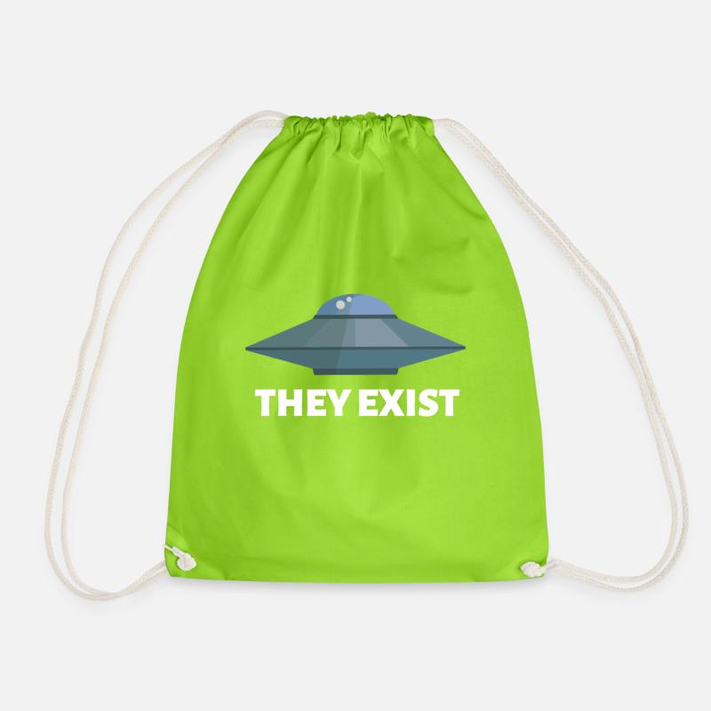 They Exist (UFO) - Drawstring Bag - neon green