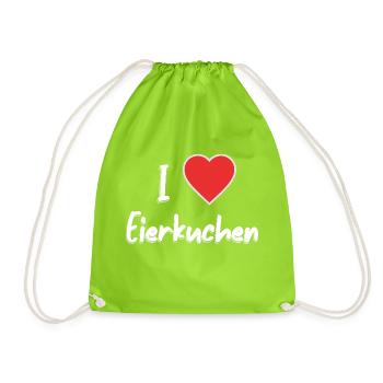 I love pancakes Funny design I love - Drawstring Bag - neon green - Front