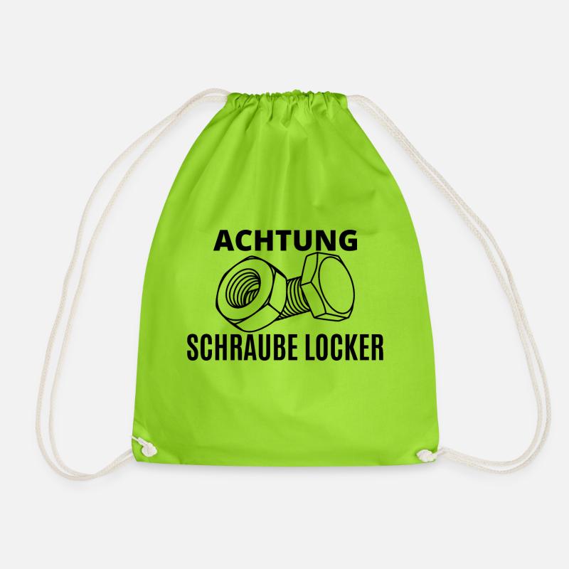 Achtung Schraube locker! - Turnbeutel - Neongrün