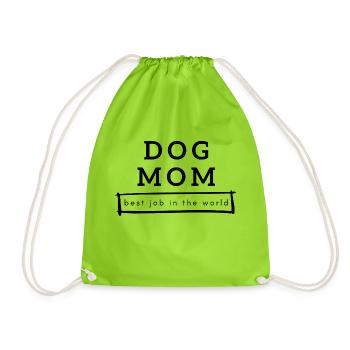 Maman chien - meilleur travail au monde - Sac de sport léger - vert néon - Devant