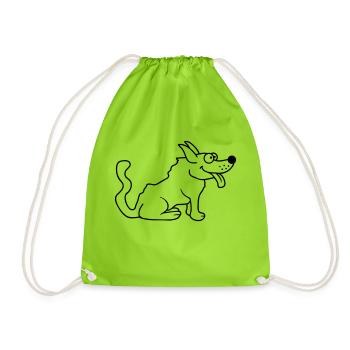 Cher chien tire la langue joyeusement - Sac de sport léger - vert néon - Devant