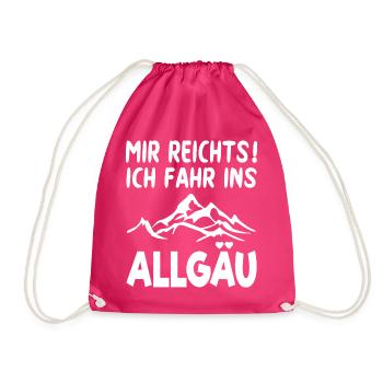 Allgäu Spruch T-Shirt Urlaub Berge Geschenk - Turnbeutel - Fuchsia - Vorne
